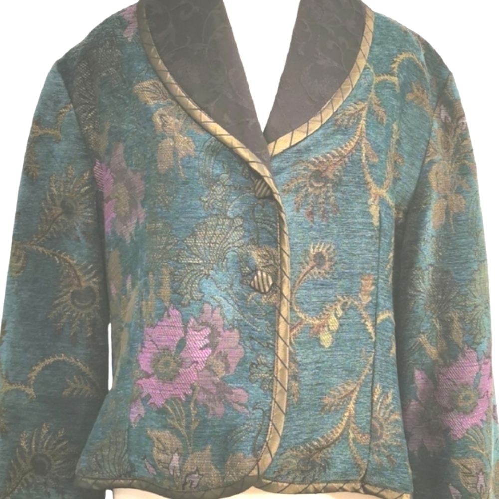 Mary Lynn O'Shea Handmade Artisan Tapestry Blazer - Sz L Open To Offers - Picture 6 of 13